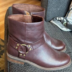 BOC Rich Brown Leather Boots with Brass Accents